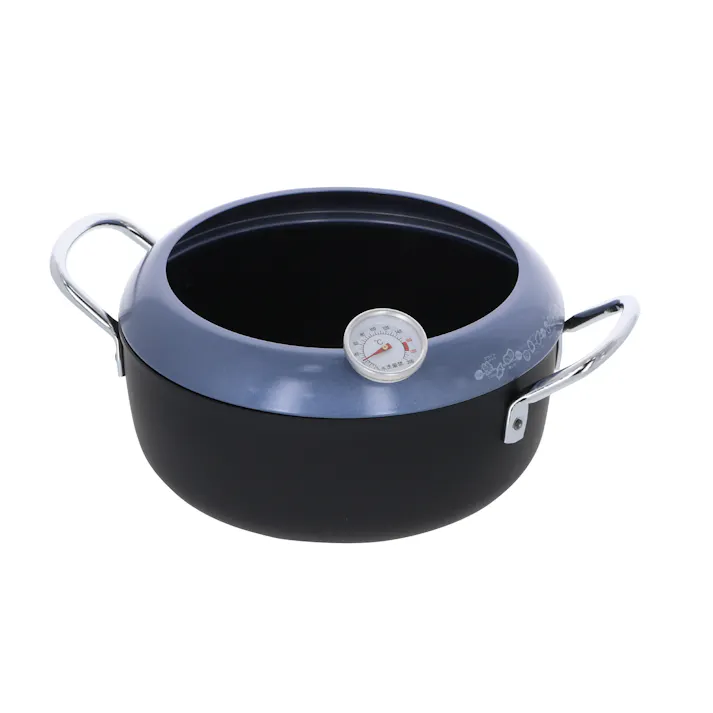 日本製 IH対応 温度計付両手天ぷら鍋 20cm TO-20B 12個セット まとめ買い 揚げ物専用 4907052852129-12【別送品】