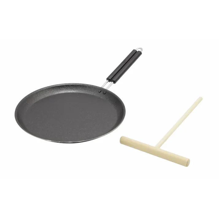 IHファイバーラインクレープパン24cm&トンボセット ブラック 12個セット まとめ買い 日本製 IH対応 クレープ作り 4907052853768-12【別送品】