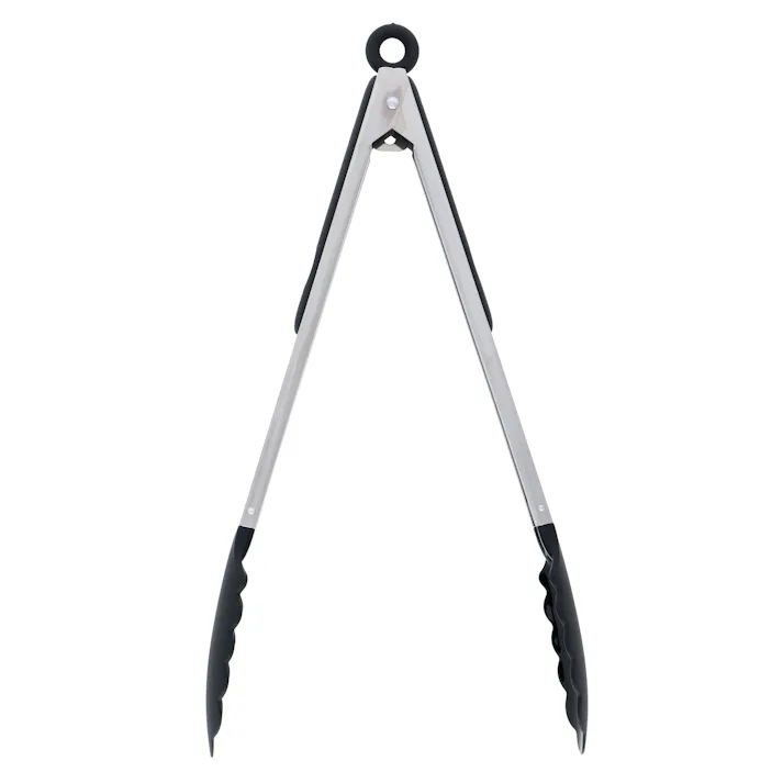 職人道 66ナイロン ストッパー付万能トング 黒 300mm 60個セット まとめ買い 盛り付け 取り分け 4907052874084-60【別送品】