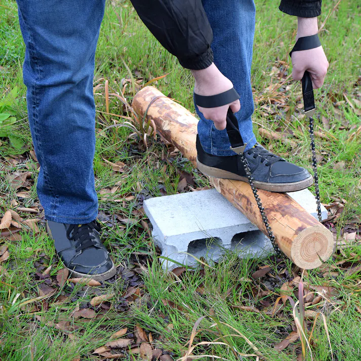 愉し火ハンドチェーンソー 5個セット まとめ買い 収納ケース付 両刃 アウトドア キャンプ 4907052876095-5【別送品】