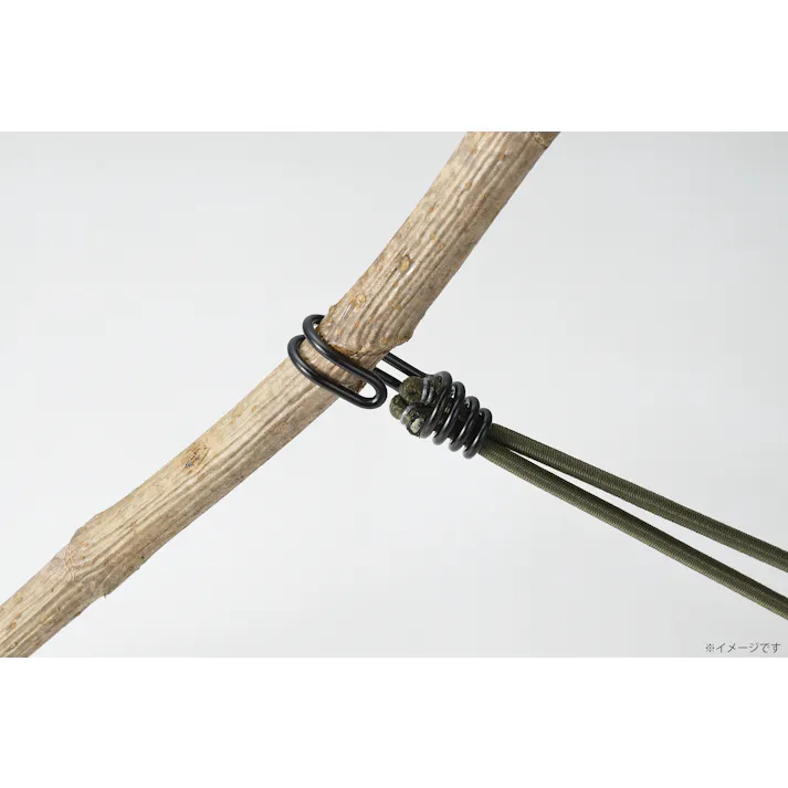 KANUCHI OUTDOOR KNC ループバンジー2個 6mmx150mm ODG 100個セット まとめ買い グリーン フック付 ストレッチコード 4907052876415-100【別送品】