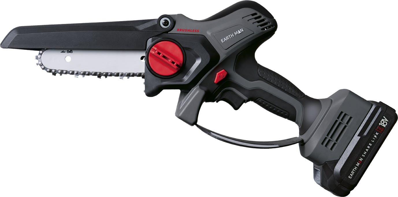 EARTH MAN SHARE LINK 18V充電式ブラシレスハンディチェーンソー125mm