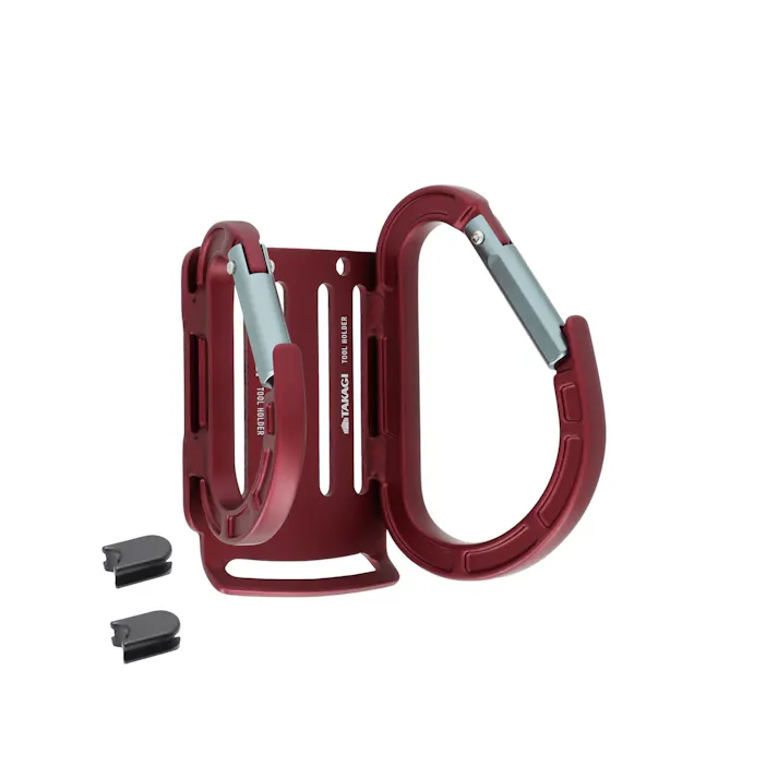 TAKAGI アルミツールホルダー THAF-5RE 赤 スペーサー2個付 ベルト通し幅調整可能 ベルト幅60mmまで対応 工具差 工具掛 軽量 高強度 1020491【別送品】