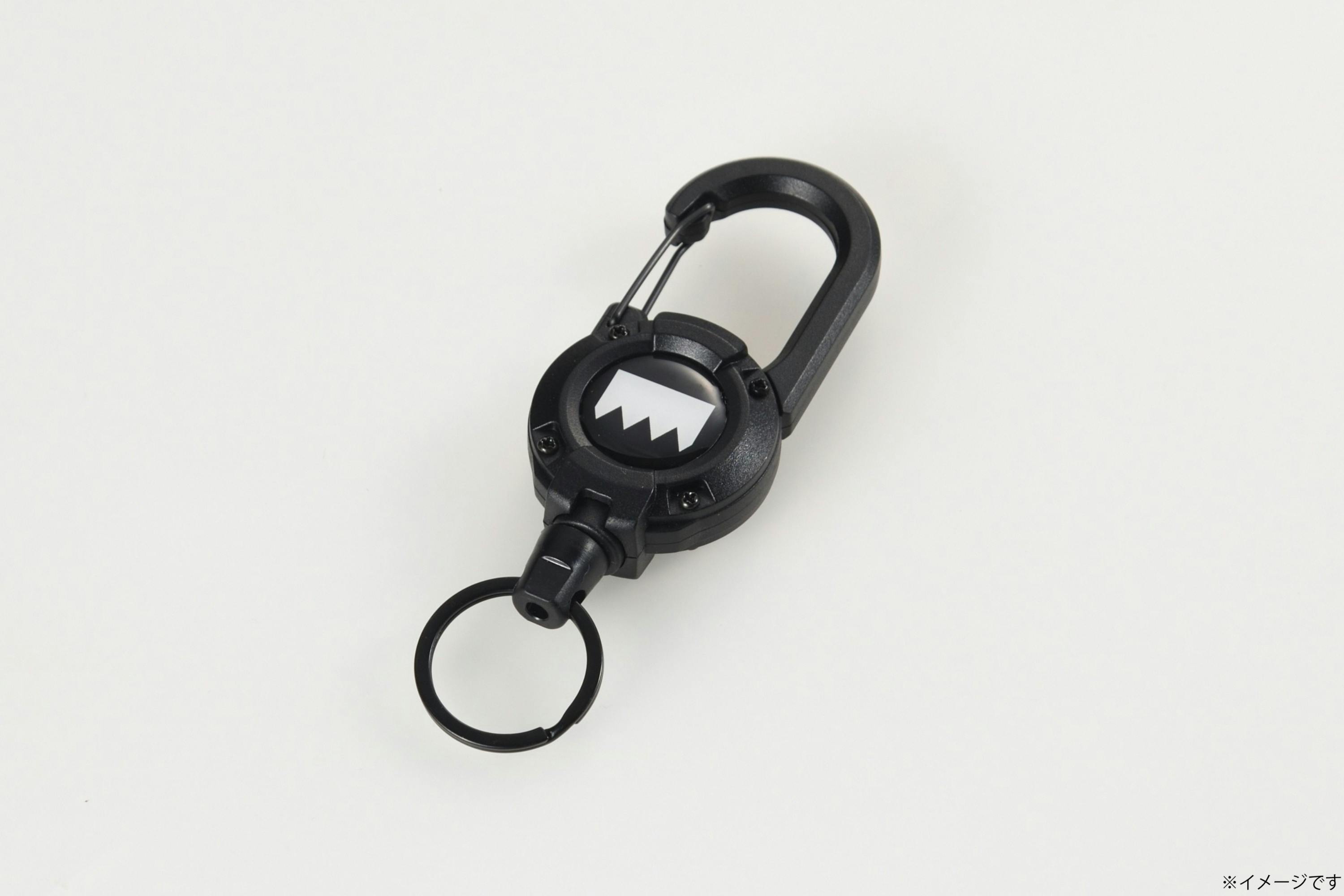 KANUCHI OUTDOOR カラビナリールキーホルダー ブラック リング付