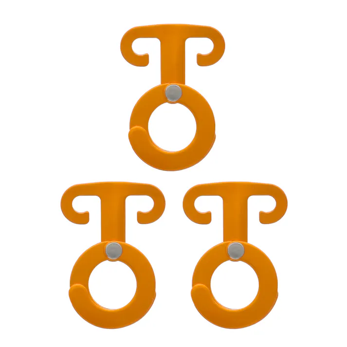 KANUCHI OUTDOOR アルミロープフック 3個組 オレンジ 吊り金具 引っ掛け 保持 滑りにくい アルミ製 錆びにくい アウトドア キャンプ 4015416【別送品】