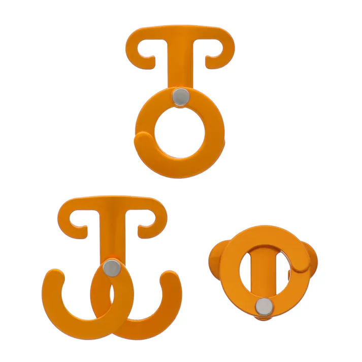 KANUCHI OUTDOOR アルミロープフック 3個組 オレンジ 吊り金具 引っ掛け 保持 滑りにくい アルミ製 錆びにくい アウトドア キャンプ 4015416【別送品】