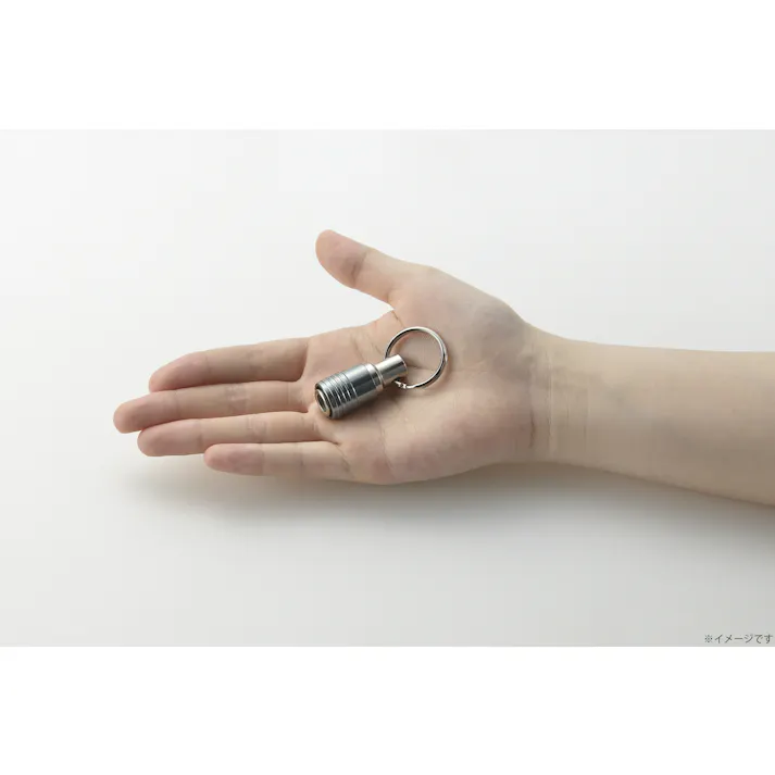 EARTH MAN ワンタッチビットホルダー1P ガンメタ 6.35mm 六角軸用 50個セット キーホルダー型 ワンタッチ装着 スチール製 持ち運び 携帯【別送品】