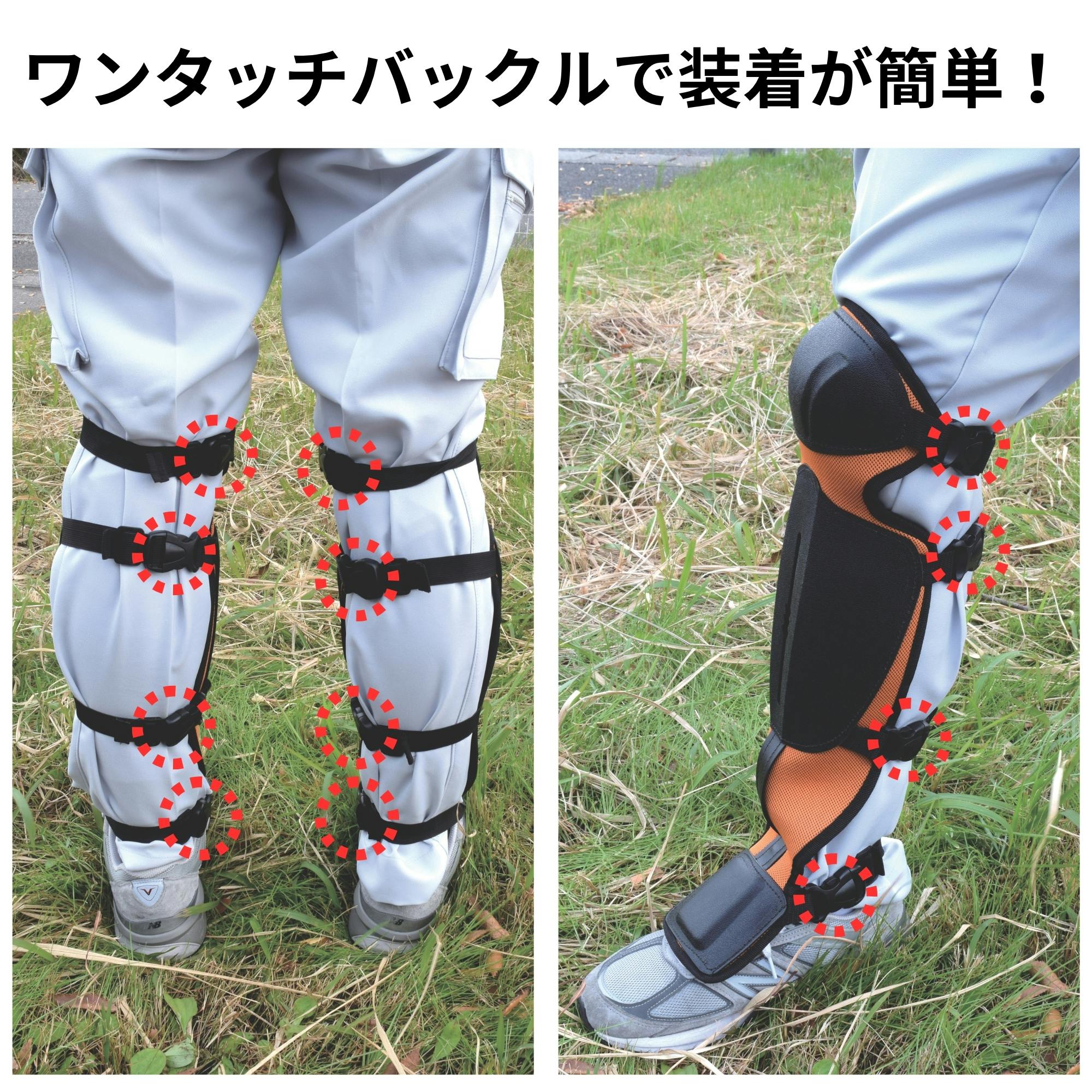 レガース（片足） EARTH MAN 園芸作業用 防護レガース ロングタイプ 2個組 12個セット
