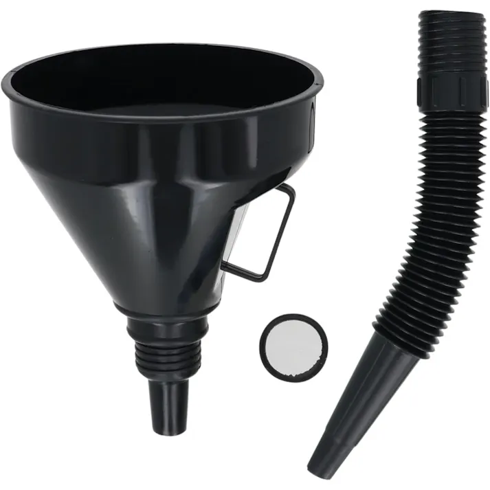 TAKAGI 燃料用ロート オイルファンネル こし網付 延長ノズル付 50個セット 曲げ可能 持ち手付 混合燃料 ガソリン 冷却液 灯油 移し替え【別送品】