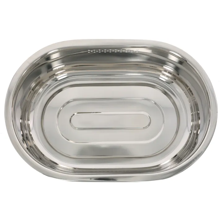 TAKAGI ステンレス小判型洗い桶 大 水切り穴付 20個セット シルバー 耐食性 衛生的 水洗い つけ置き洗い キッチン シンク【別送品】