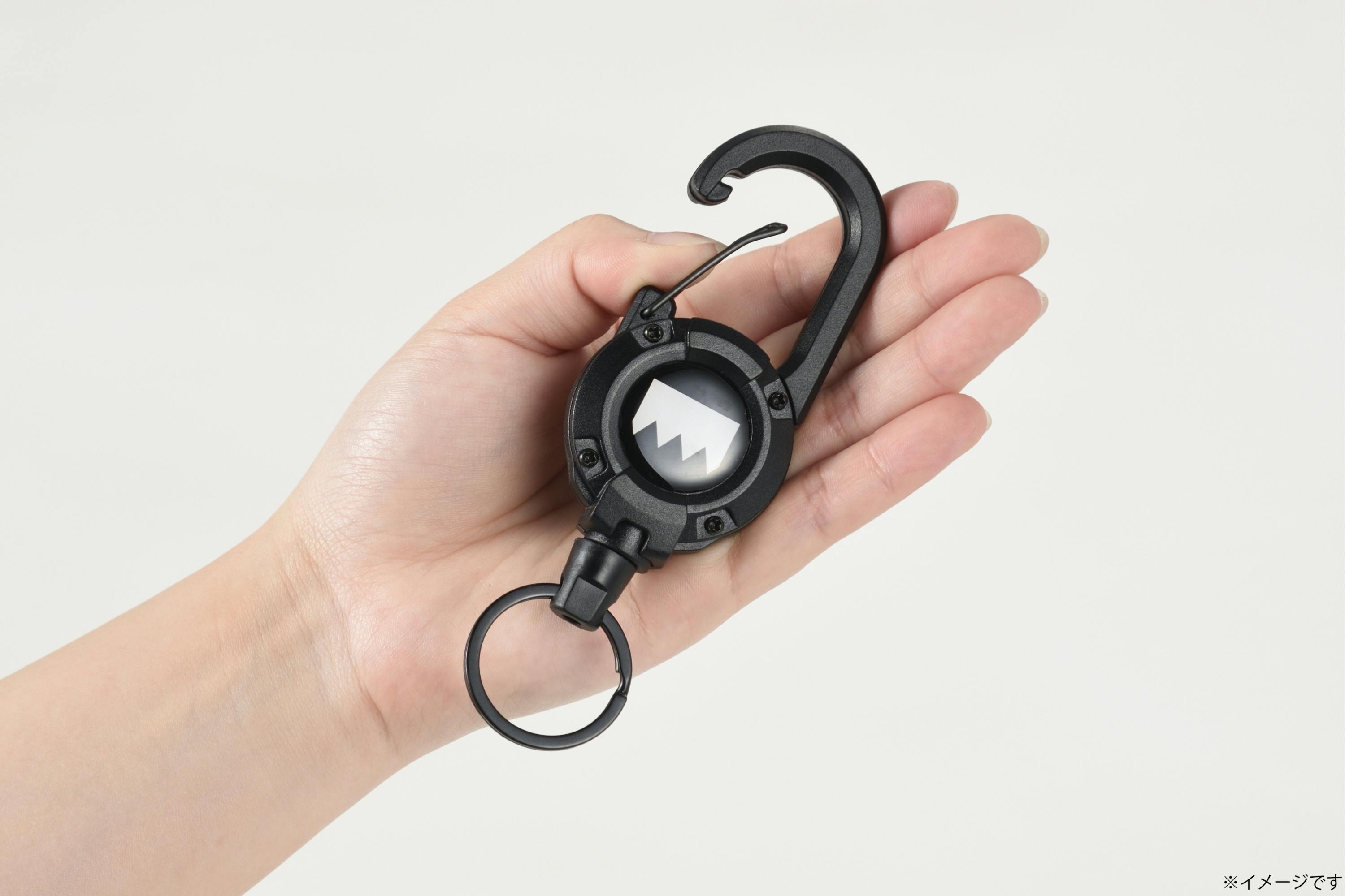 KANUCHI OUTDOOR カラビナリールキーホルダー ブラック リング付 20個