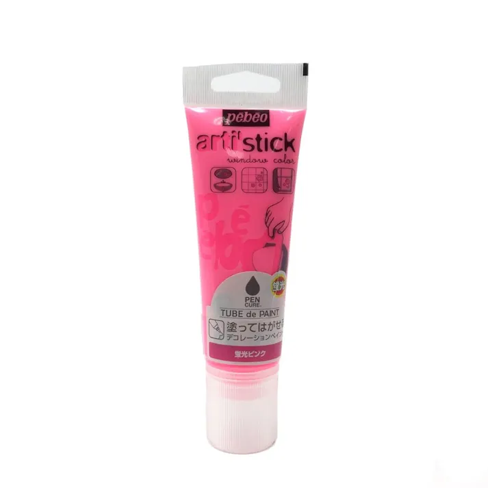 ペンキュア TUBEdePAINT 蛍光ピンク 75ml