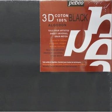 3Dキャンバスコットンブラック20×20cm