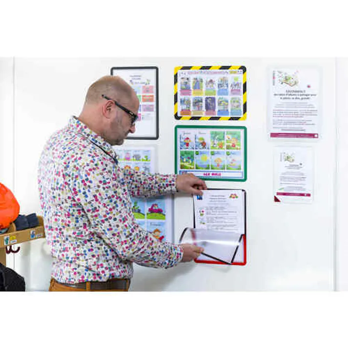 【CAINZ-DASH】tarifold社 ディスプレイポケット マグネットタイプ A4サイズ 2枚入り グレー 194900【別送品】