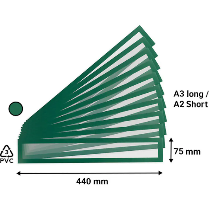【CAINZ-DASH】tarifold社 PVCマグネットフレーム(ヘッダー)A2用 10枚入り グリーン 195225【別送品】