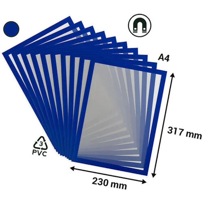 【CAINZ-DASH】tarifold社 PVCマグネットフレームA4用 10枚入り ブルー 195231【別送品】