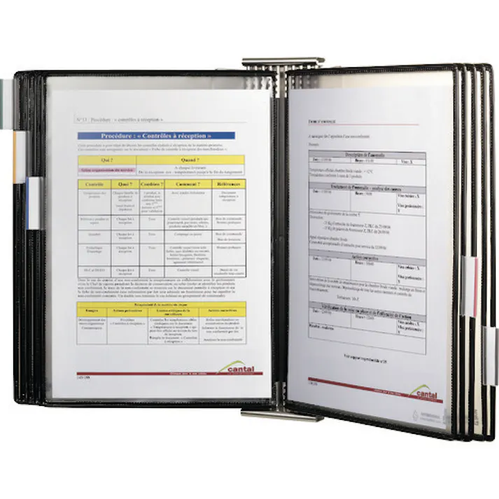 【CAINZ-DASH】tarifold社 掲示用抗菌ファイルスタンド(ステンレス) 壁付けタイプ A4×10 414567【別送品】