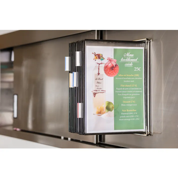 【CAINZ-DASH】tarifold社 掲示用抗菌ファイルスタンド(ステンレス) 壁付けタイプ A4×10 414567【別送品】