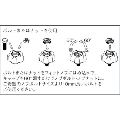 CAINZ-DASH】三星産業貿易 フィットノブ M6 本体／黒 キャップ／赤