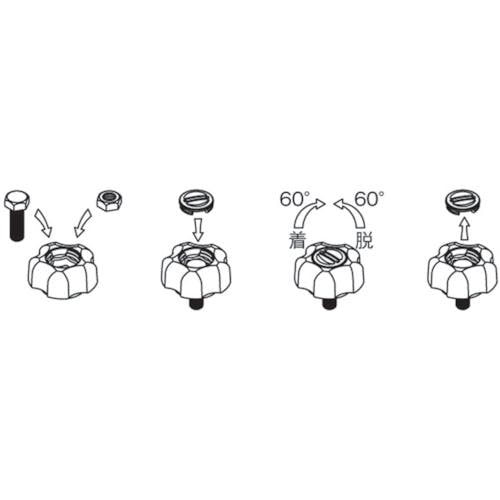 ノブ L＆W 8点セット まとめ売り CAINZ-DASH】三星産業貿易 フィットノブ M8 本体／黒 キャップ