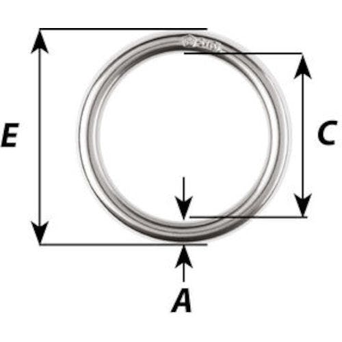 Wichard社 丸リング SUS316L 線径7.3mm 内幅45mm 6784 リング Wichard社 丸リング SUS316L 線径7.3mm 内幅45mm 6784 リング