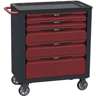 【CAINZ-DASH】SORI社 キャビネットワゴン 8000 5段 赤 800X450X950 8500R【別送品】