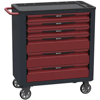 【CAINZ-DASH】SORI社 キャビネットワゴン 8000 6段 赤 800X450X950 8600R【別送品】