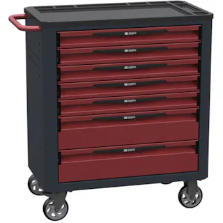 【CAINZ-DASH】SORI社 キャビネットワゴン 8000 7段 赤 800X450X950 8700R【別送品】