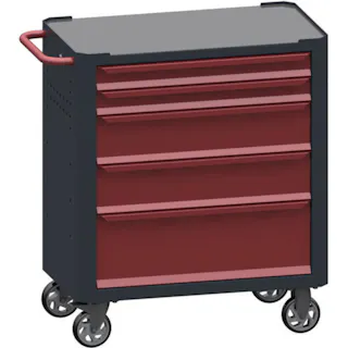 【CAINZ-DASH】SORI社 キャビネットワゴン 7000 5段 赤 800X450X950 7500R【別送品】