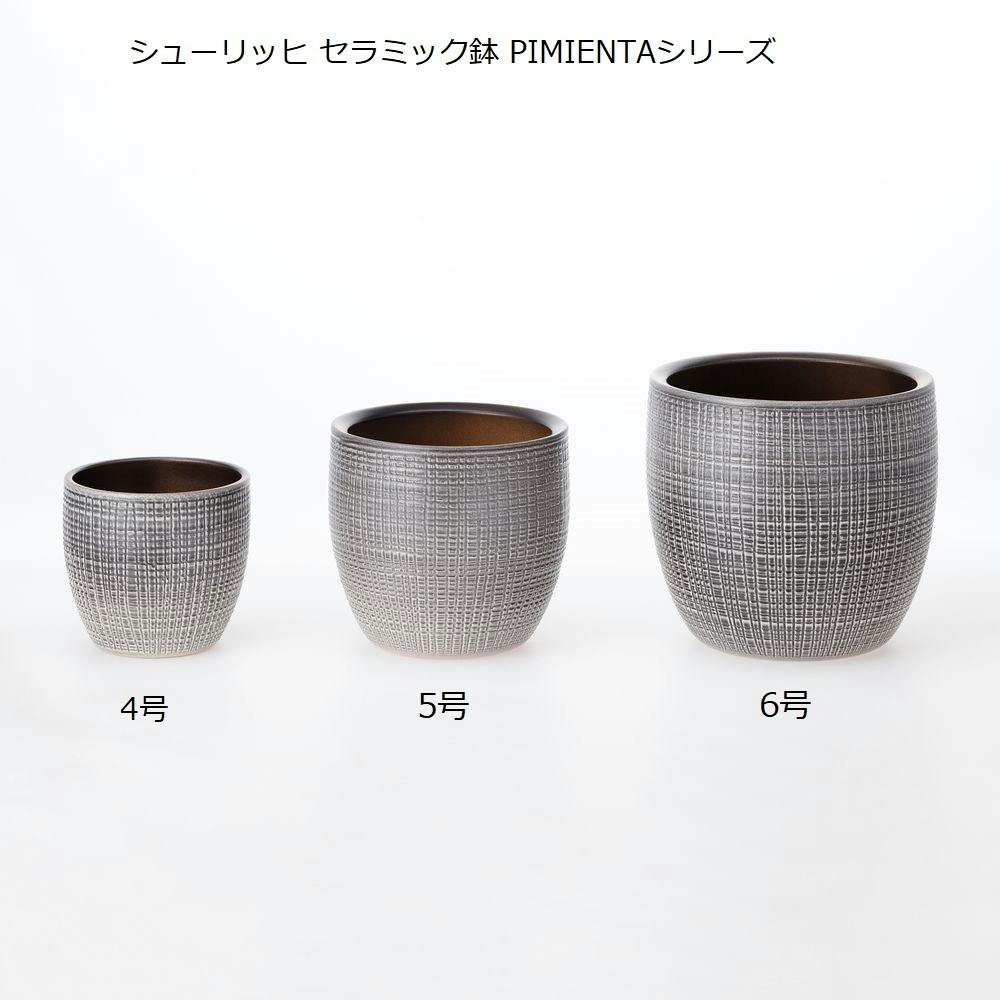 鉢 21cm シューリッヒ セラミック鉢 5号 PIMIENTA16 866-16 グレー | 鉢