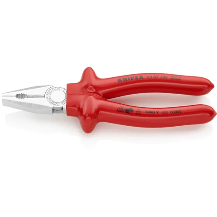 【CAINZ-DASH】KNIPEX社 絶縁ペンチ 1000V絶縁 ディップコートハンドル 200mm 0307-200【別送品】