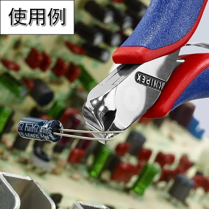【CAINZ-DASH】KNIPEX社 エレクトロニクスエンドカッティングニッパー オブリケ(27°傾斜) 6442-115【別送品】
