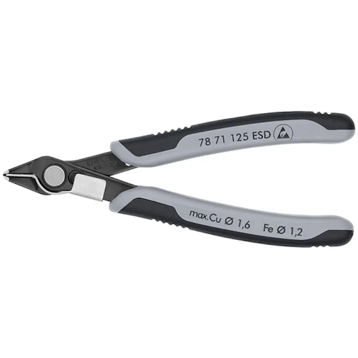 【CAINZ-DASH】KNIPEX社 エレクトロニクス スーパーニッパーESD 静電気対策 リードキャッチャー付き バーニッシュ 7871-125ESD【別送品】