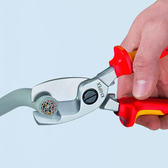 【CAINZ-DASH】KNIPEX社 絶縁ケーブルカッター 1000V絶縁ハンドル 200mm 9516-200【別送品】