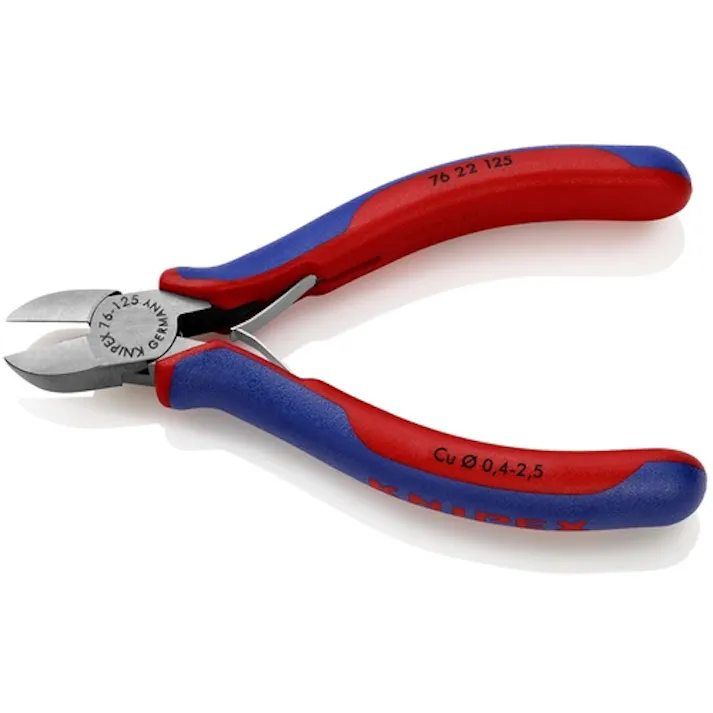 【CAINZ-DASH】KNIPEX社 エレクトロニクスニッパー コンフォートハンドル(開閉バネ付き) フラッシュカット 7622-125【別送品】