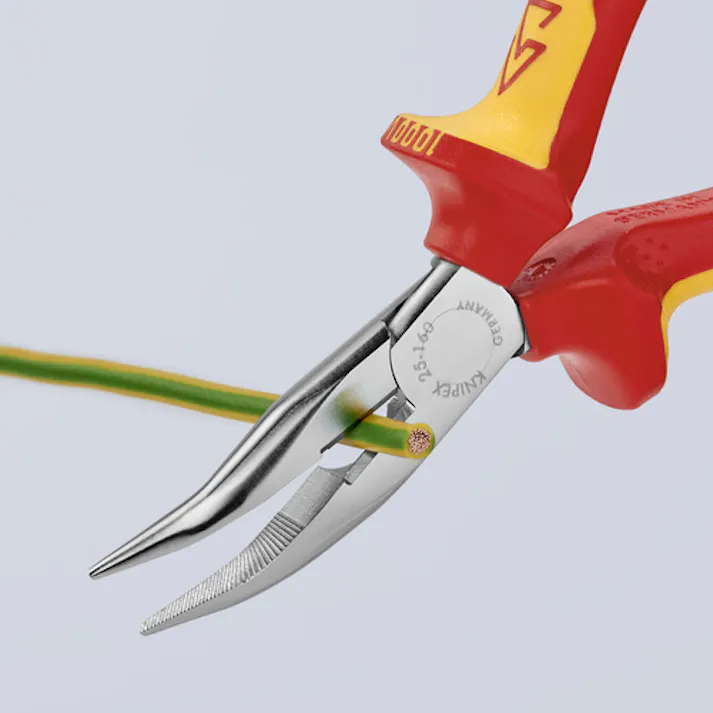 【CAINZ-DASH】KNIPEX社 絶縁先曲ラジオペンチ(40度) 1000V絶縁 160mm 2526-160【別送品】