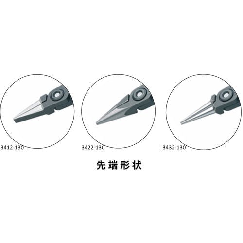 最終価格 ＫＮＩＰＥＸ社 精密用プライヤー 半丸 １３０ｍｍ 3422-130