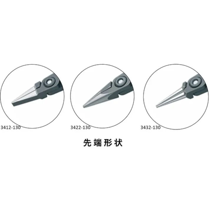 【CAINZ-DASH】KNIPEX社 精密用プライヤー 半丸 130mm 3422-130【別送品】