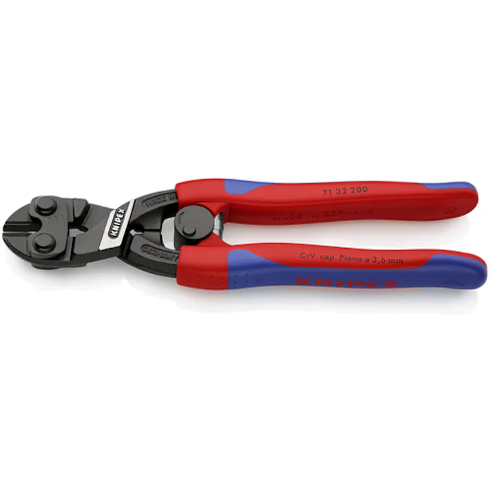 【CAINZ-DASH】KNIPEX社 200mm ミニクリッパー リセス付 コンフォートハンドル(スプリング付) 7132-200【別送品】