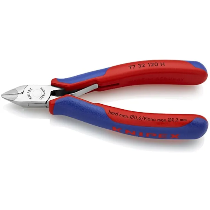 【CAINZ-DASH】KNIPEX社 超硬刃エレクトロニクスニッパー 120mm 小ベベル付き 7732-120H【別送品】