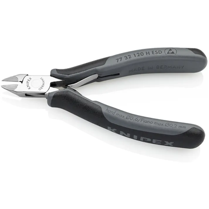 【CAINZ-DASH】KNIPEX社 ESD超硬刃エレクトロニクスニッパー 120mm 静電気防止 小ベベル付き 7732-120HESD【別送品】