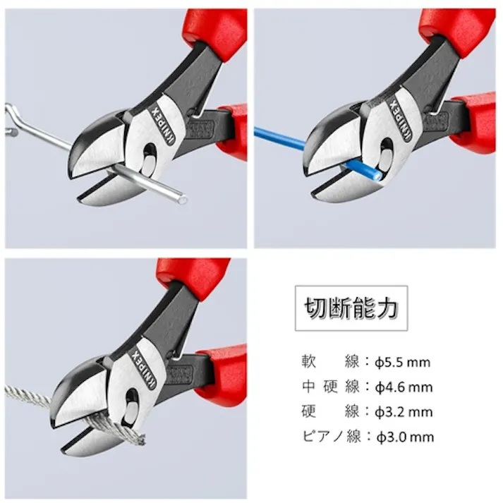 【CAINZ-DASH】KNIPEX社 ツインフォースニッパー バネ付 180mm 7372-180F【別送品】