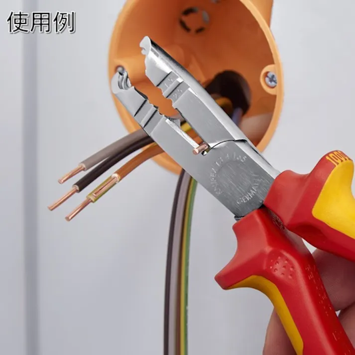 【CAINZ-DASH】KNIPEX社 ニッパー機能付きワイヤストリッパー(絶縁タイプ) 165mm 1346-165【別送品】