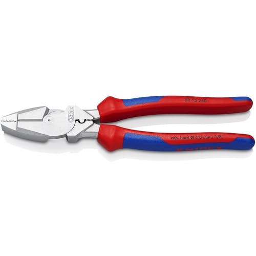 KNIPEX社 架線工事用強力ペンチ 圧着付き クロムメッキ コンフォートハンドル 0915-240 ペンチ KNIPEX社 架線工事用強力ペンチ 圧着付き クロムメッキ コンフォートハンドル 0915-240 ペンチ