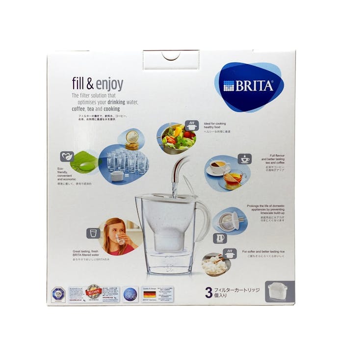 BRITA ブリタ ポット型浄水器 マレーラ COOL スターターパック カートリッジ3コ付き(販売終了)