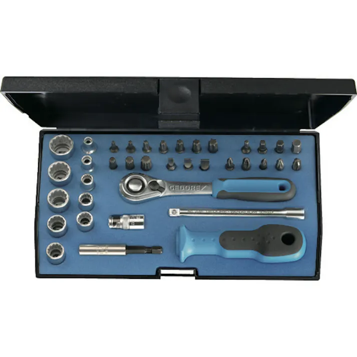 【CAINZ-DASH】ゲドレー社 ビット・ソケットレンチ37点セット 差込角6.35mm 1822373【別送品】