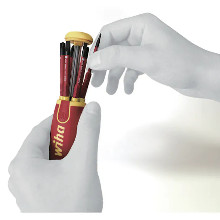 【CAINZ-DASH】wiha社 絶縁スリムバリオ 差替式ドライバー マガジンリフトアップ 6本入セット SB2831-09020【別送品】