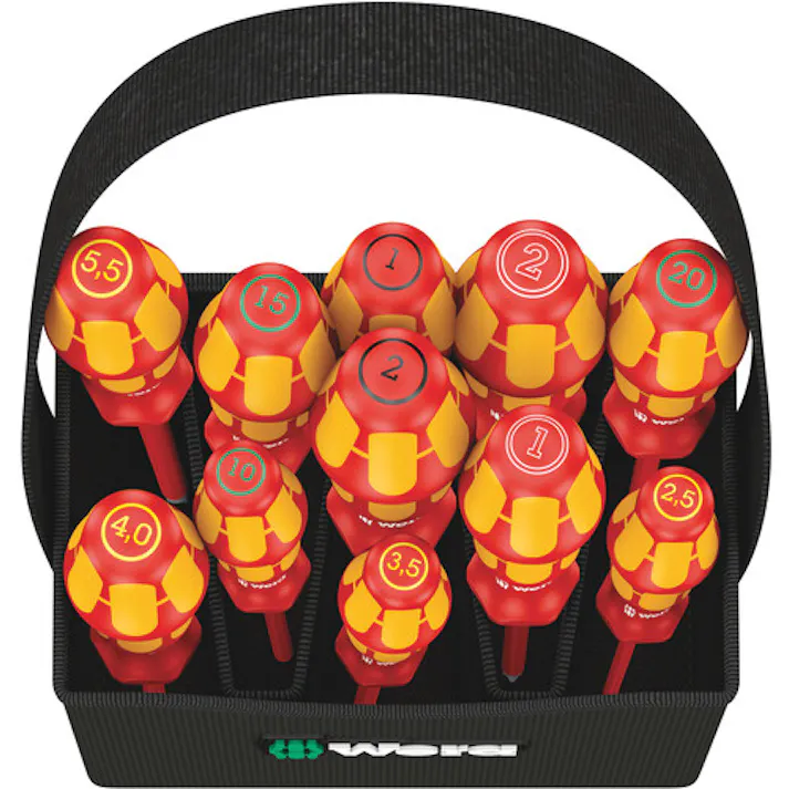 【CAINZ-DASH】Wera社 2GO 絶縁ドライバーセット 持ち手付バッグ入り 11本 004310【別送品】