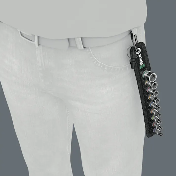 【CAINZ-DASH】Wera社 BELT 2 8740A Hex-Plus HF ベルトソケットセット 1/4 003881【別送品】