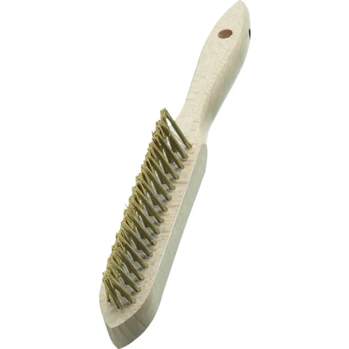 【CAINZ-DASH】LESSMANN社 3行リベット 木柄ハンドブラシ 真鍮メッキ線 120881【別送品】